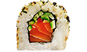 Zalm komkommer wasabi furikake maki